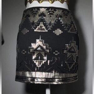 Black and Silver Sequin Skirt